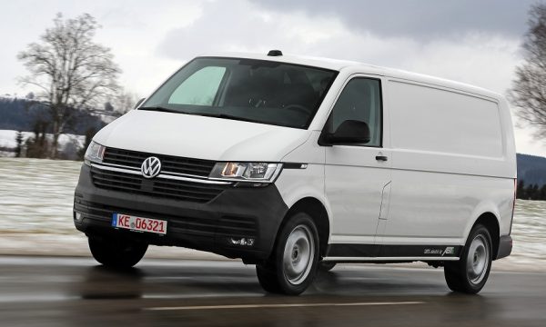 The Volkswagen ABT eTransporter 6.1 being driven