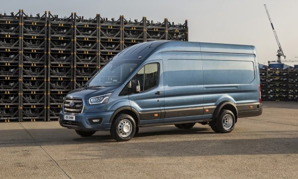 The new Ford Transit 5.0T van in a yard